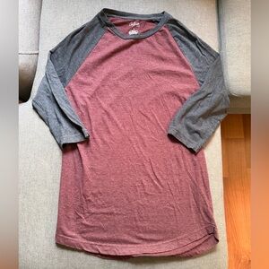 City Streets Maroon and Charcoal Raglan Tee